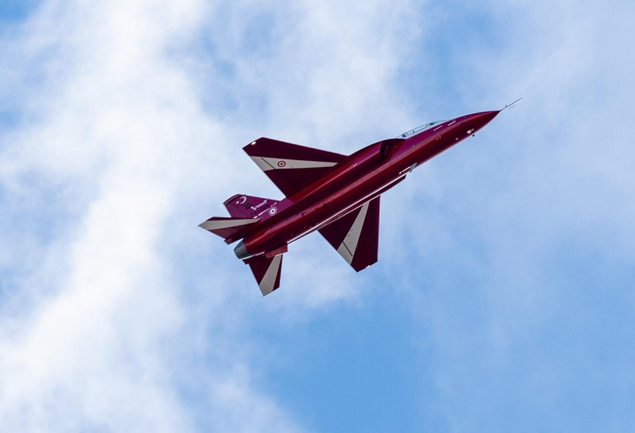 ANKARA, TURKIYE - OCTOBER 21: HURJET, developed by Turkish Aerospace Industries (TUSAS), takes off from Murted Airfield Command for the first flight test above the speed of sound in Ankara, Turkiye on October 21, 2024.  ( Emin Sansar - Anadolu Agency )